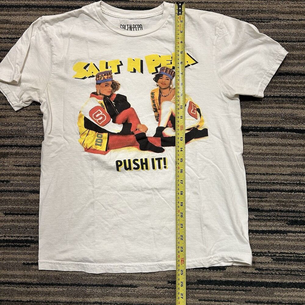 Salt-N-Pepa "Push It" Graphic T-Shirt Small White Hip Hop Rap 90s Style Tee - Picture 5 of 10
